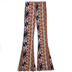BEAR DANCE BOHO FLARE LEGGING PANT STRETCH HIPPIE GRANOLA COTTAGECORE M